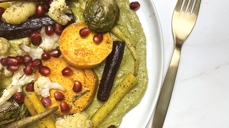 Roasted Veggies + Avocado Dip